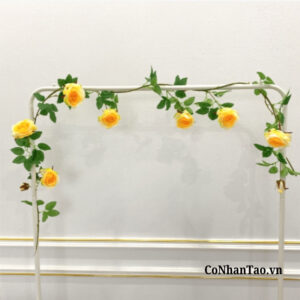 Dây Leo Hoa Giả - Dây Leo Hoa Hồng 7 Bông 7 Nụ 200 Cm