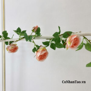 Dây Leo Hoa Giả - Dây Leo Hoa Hồng 7 Bông 7 Nụ 200 Cm
