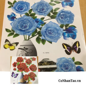 Decal dán tường Lọ Hoa 3D