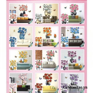 Decal dán tường Lọ Hoa 3D