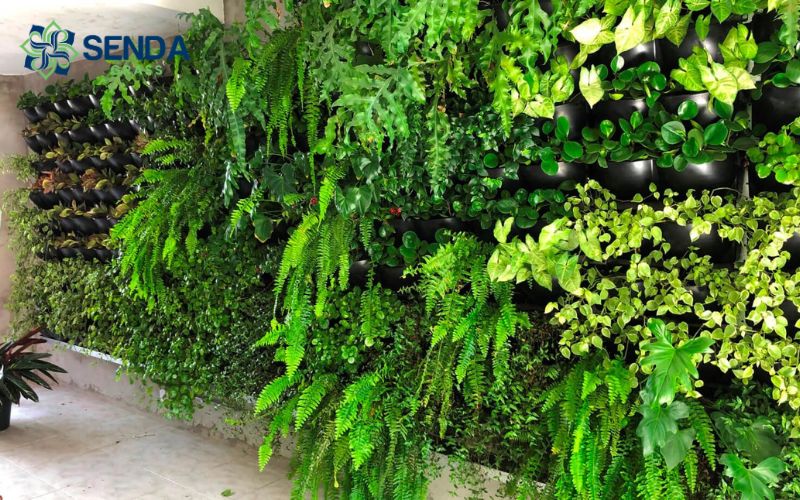 Decor background cây hoa giả