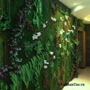 Hình ảnh thi công thảm rêu nhân tạo